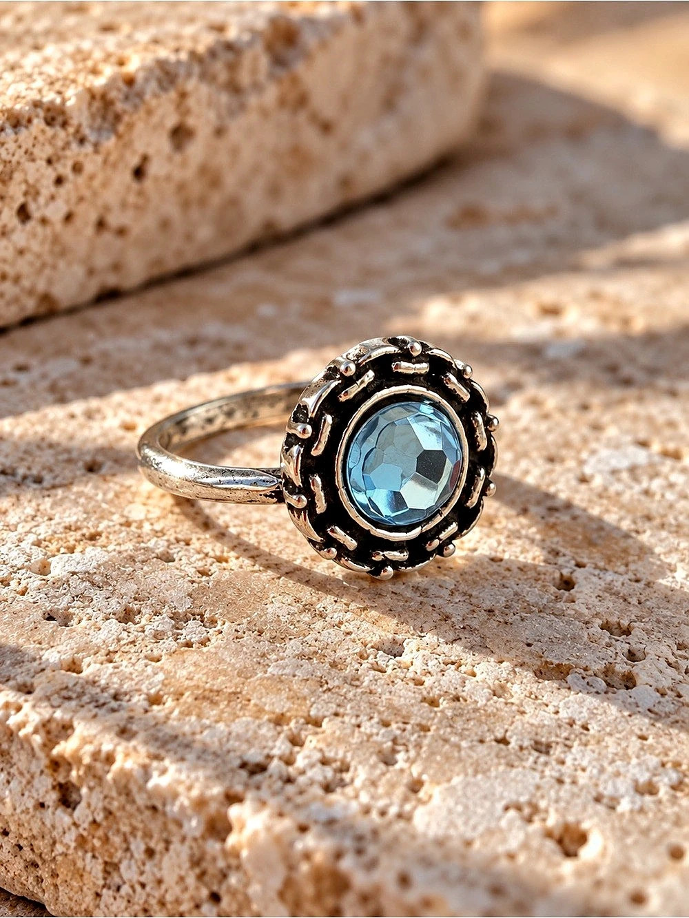 Blue Oval Statement Ring
